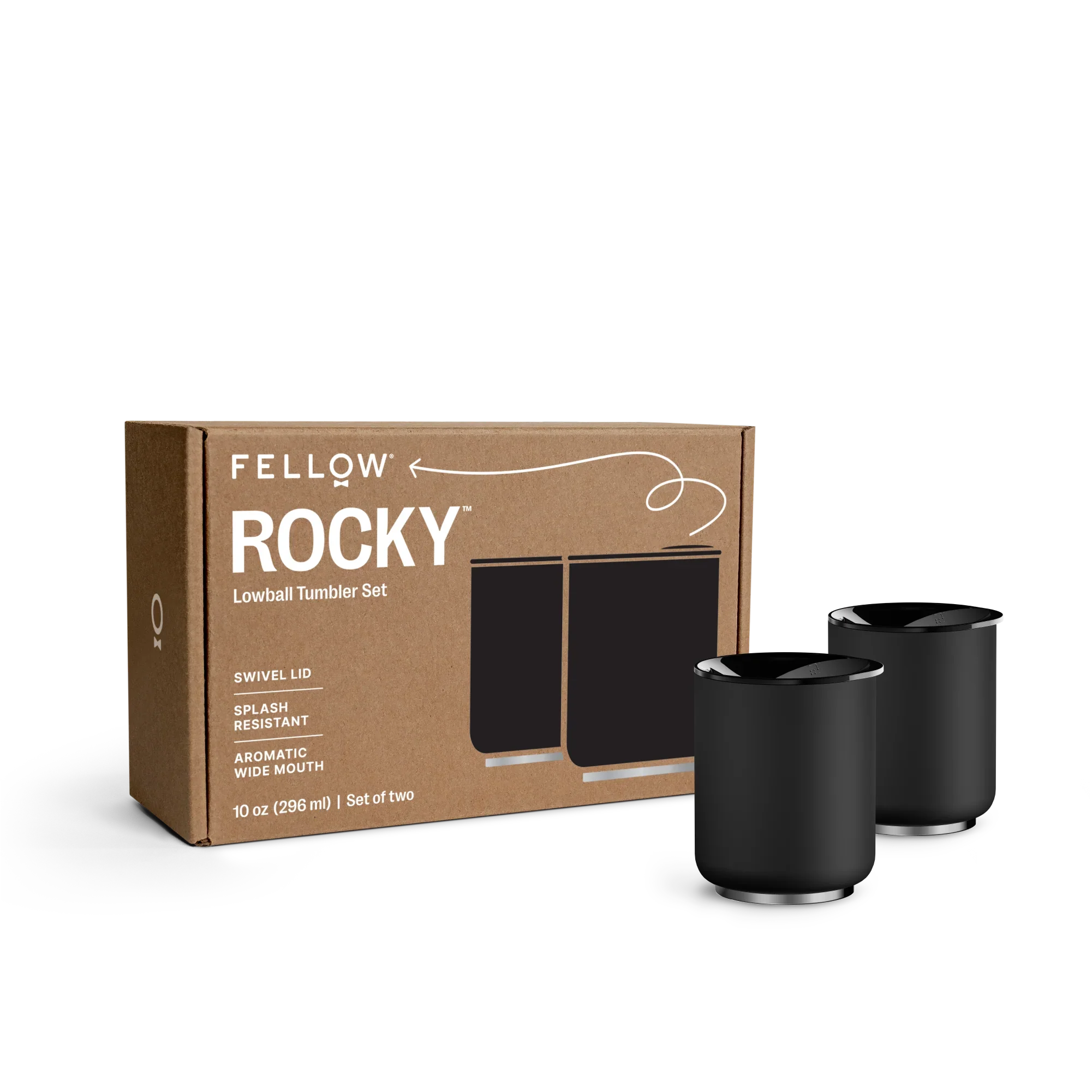 Fellow Rocky Lowball Tumbler — Matte Black set view