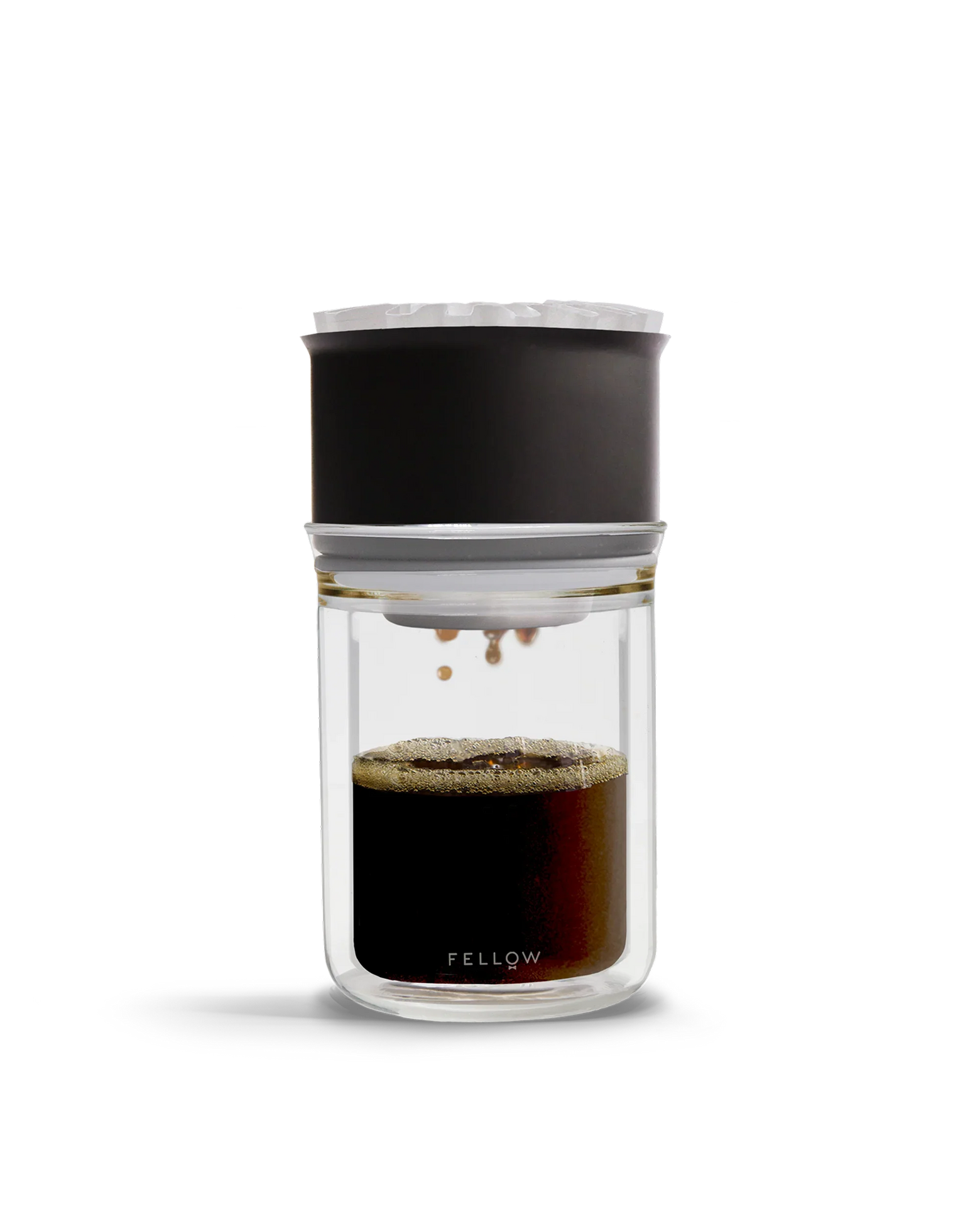 Fellow Stagg [X] Pour-Over Set — dripper on tasting glass
